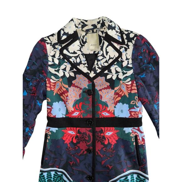 RARE Anthropologie Elevenses Floral Brocade Coat US 4 Mod Baroque Tapestry HTF - Picture 8 of 13